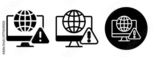 Website Error Icon Collection Glyph & Mixed Style