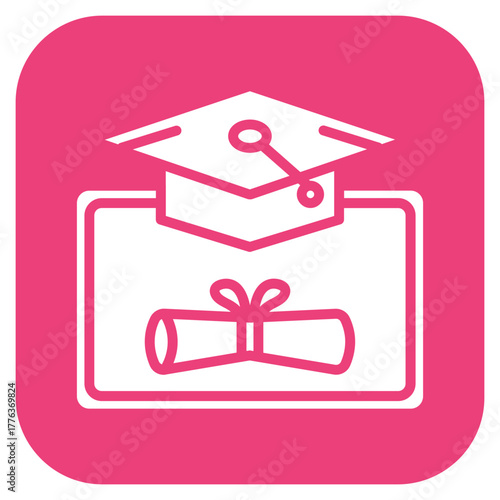 Online Diploma icon vector image. Can be used for Online Education.