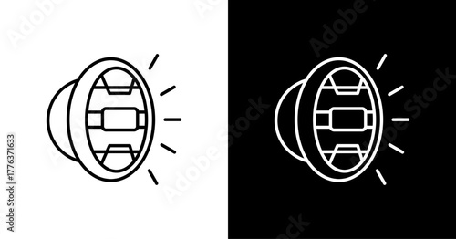 Headlight  White Icon Set Design