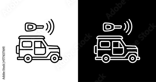 Car Alarm  White Icon Set Design