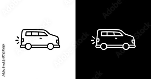 Tail Ligh  White Icon Set Design