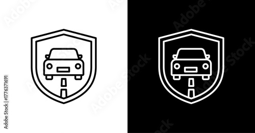 Car Emblem  White Icon Set Design