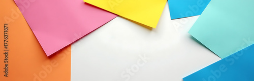 vibrant abstract art background composed mix bright colorful papers soft focus arranged creative flat lay setup