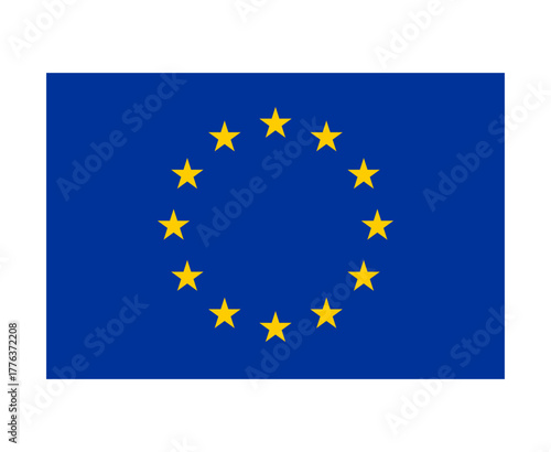 European Union Flag National Europe Flag Emblem Symbol Icon Vector Illustration Abstract Design Element