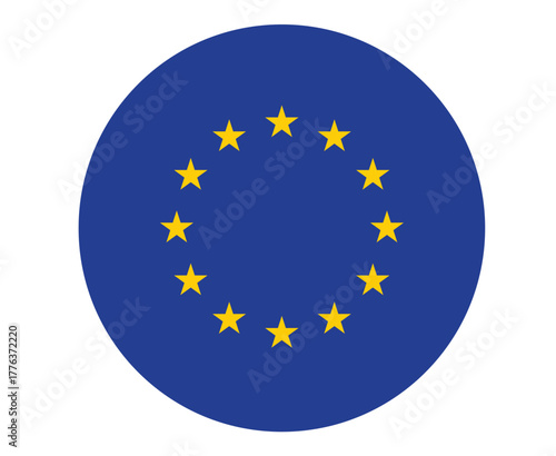 European Union Flag National Europe Emblem Flag Symbol Icon Vector Illustration Abstract Design Element