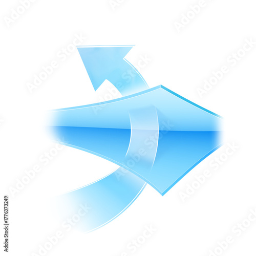 Material with arrows for presentation breathable materials, airflow, air exchange. Vector illustration isolated on white background. Ready for use in your infographic, presentation. EPS10.