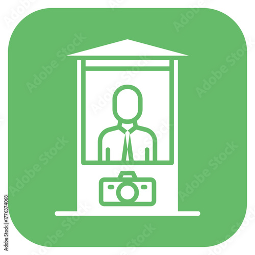 Photo Booth icon vector image. Can be used for Amusement Park.