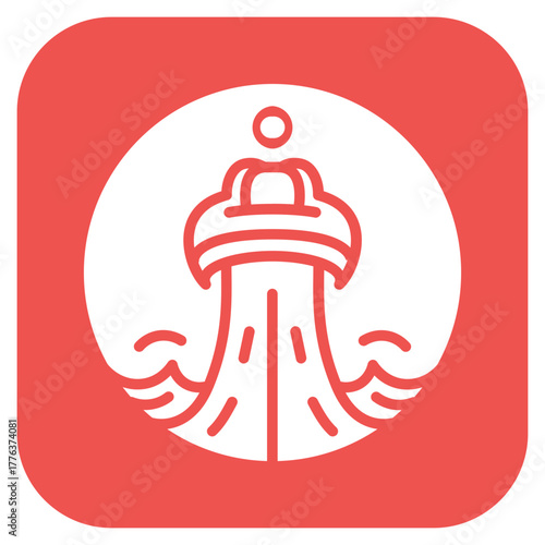 Water Ride icon vector image. Can be used for Amusement Park.