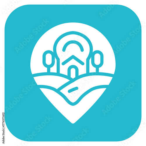 Our Location icon vector image. Can be used for Contact Us.