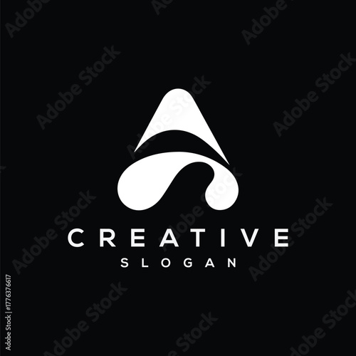 Letter A logo with creative abstract concept Premium Vector Pro Vector