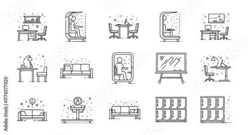 modern office layout diverse furniture  pods for workspace design promoting collaboration and focusideal for office decor  employee well-being initiatives