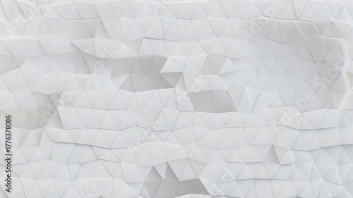 White geometric surface with triangular pattern seamless loop 3D render animation