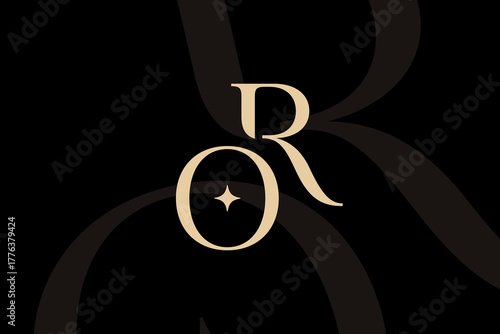 RO or OR letter logo icon design. Classic style luxury initials monogram.