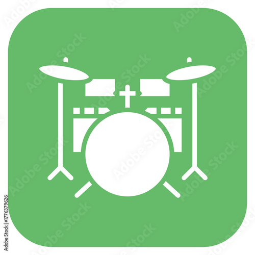 Drum icon vector image. Can be used for Instrument.