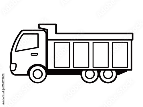 ダンプカー_モノクロ