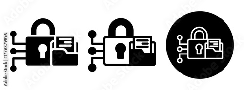 Data Encryption Icon Collection Glyph & Mixed Style