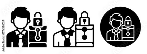 Confidentiality Icon Collection Glyph & Mixed Style