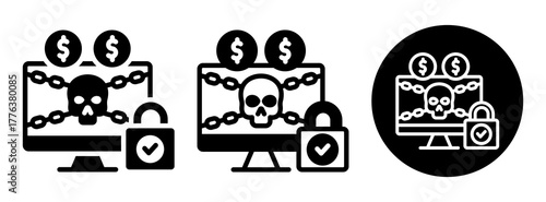Ransomware Icon Collection Glyph & Mixed Style