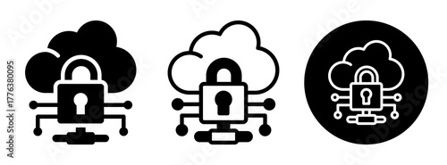 Cloud Encryption Icon Collection Glyph & Mixed Style