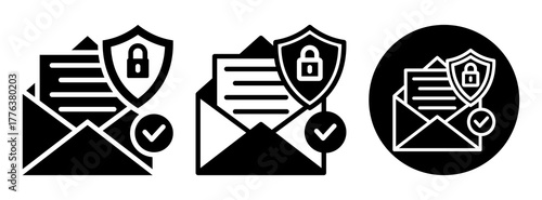 Safe Mail Icon Collection Glyph & Mixed Style