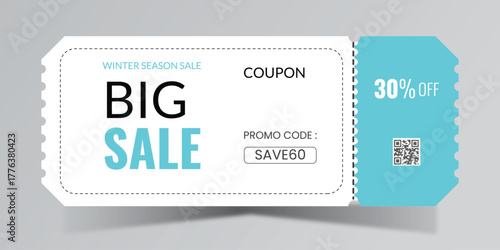 Ticket Big Sale Coupons Vector Editable Design