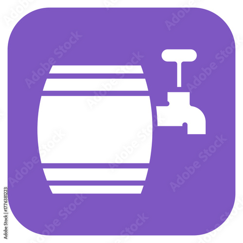 Barrel with Tap icon vector image. Can be used for Oktoberfest.