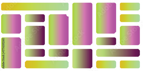 Abstract Neon Gradient Rectangles On Black Grid Background — Modern Geometric Design With Vibrant Colors