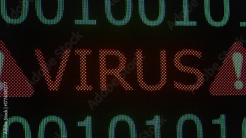 Antivirus scan software has found a virus. Concept representing cybersecurity threats, malware, hacking, or system infection. The image shows visible RGB pixels. 3D render animation