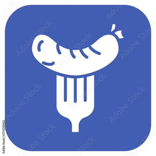 Sausage on Fork icon vector image. Can be used for Oktoberfest.
