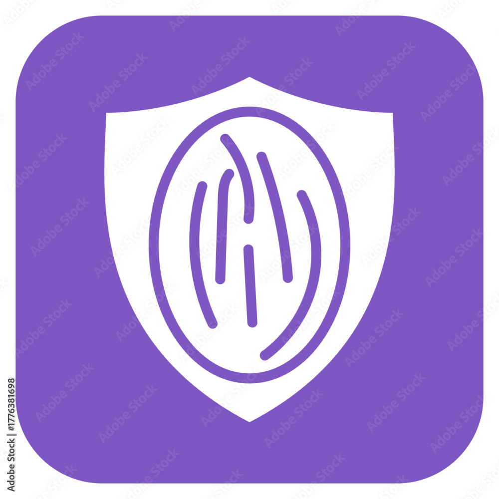 Obraz premium Fingerprint Sheild icon vector image. Can be used for Biometrics.