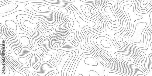 Abstract topographic contours map background. modern design with white background and black wave lines. Topo contour map design