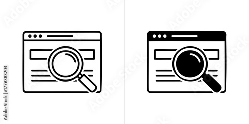 Web browser search icon, icon set