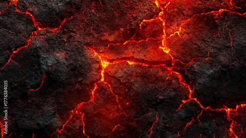 heat red cracked ground texture after eruption volcano