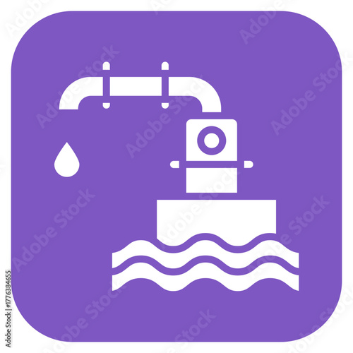 Hydrometallurgy icon vector image. Can be used for Mettalurgy.