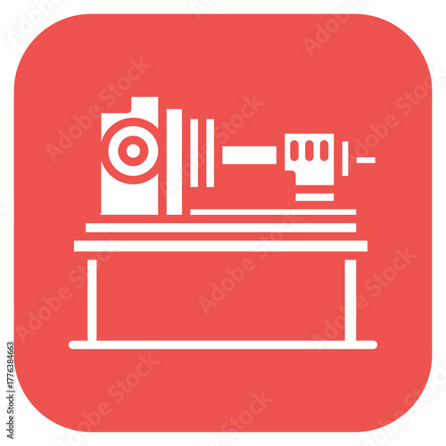 Lathe Machine icon vector image. Can be used for Mettalurgy.