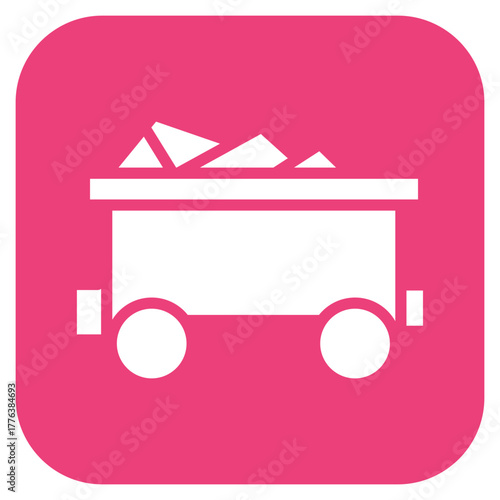 Mine Cart icon vector image. Can be used for Mettalurgy.
