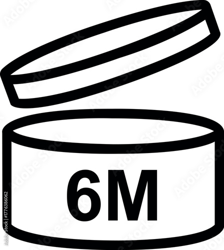 PAO symbol vector icon period after opening cosmetic product flat design element isolated on white background