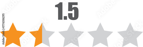 Star Rating symbol. Five Stars Rating Symbol - Customer Review and Quality Feedback Icon Vector.