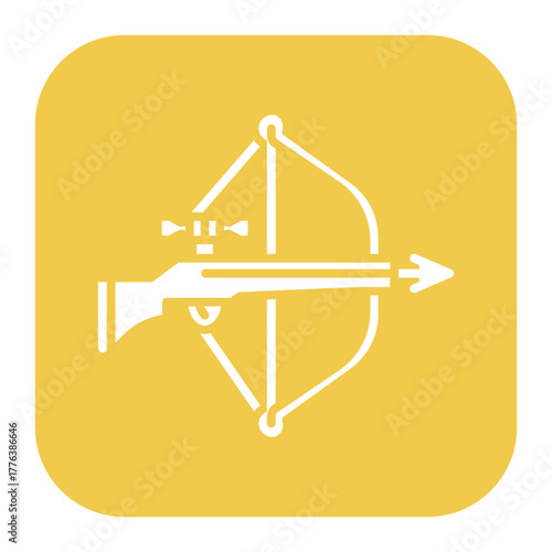 Crossbow Line Color Icon