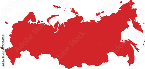 Russia map silhouette red vector abstract patriotism geography travel tourism vector