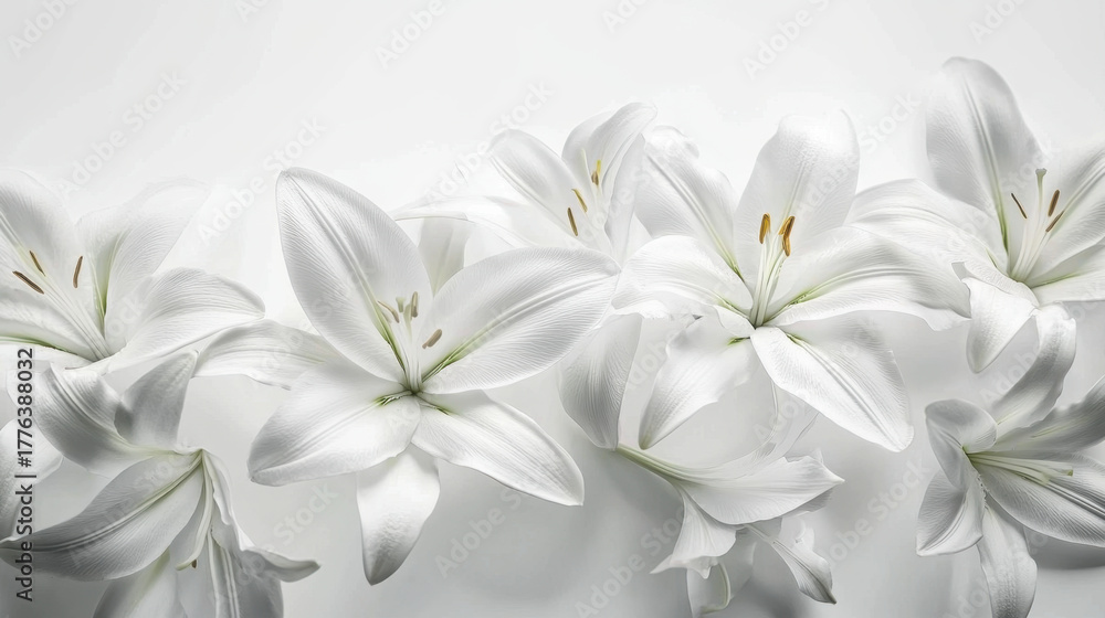 Fototapeta premium Branch of white lilies as symbol of the funeral
