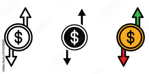 Operating profit loss icon vector. market trends and investment symbol. vector illustration.