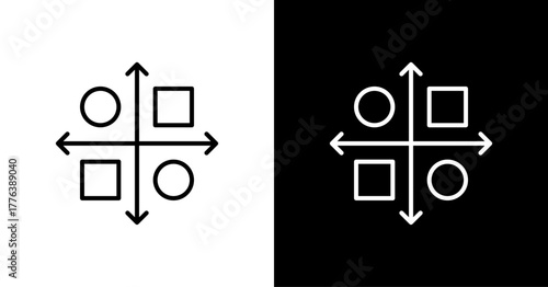Decision Matrix White Icon Set Design