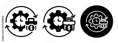 Business Efficiency Icon Collection Glyph & Mixed Style