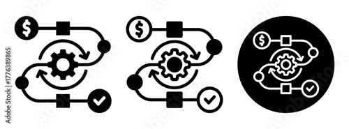 Workflow Optimization Icon Collection Glyph & Mixed Style