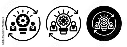 Lean Management Icon Collection Glyph & Mixed Style