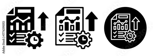 Productivity Report Icon Collection Glyph & Mixed Style