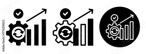 Process Improvement Icon Collection Glyph & Mixed Style