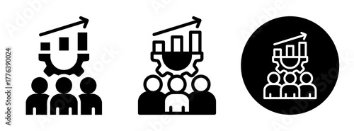 Team Productivity Icon Collection Glyph & Mixed Style