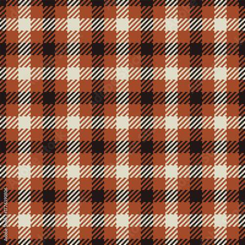 Contemporary background textile seamless, fade check tartan texture. Brazil pattern fabric vector plaid in orange and black colors.